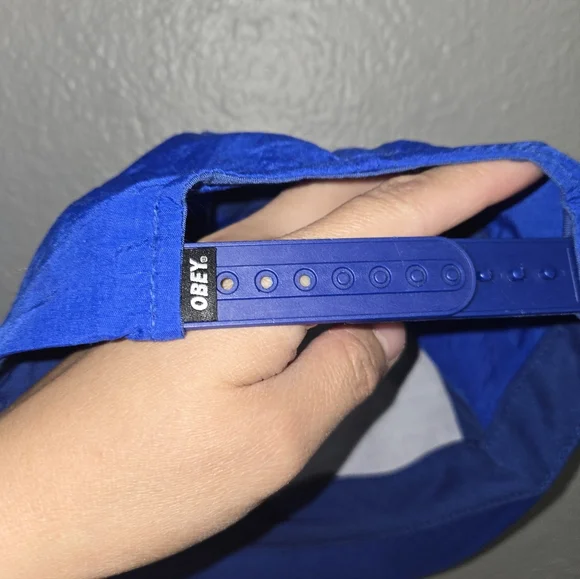 RARE Obey Blue Cap with white rat